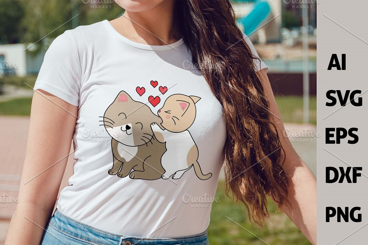 Funny Kawaii Romantic Cats Cliparts, an Animal Illustration by ARTify Illustrations (Photo 4 of 7)