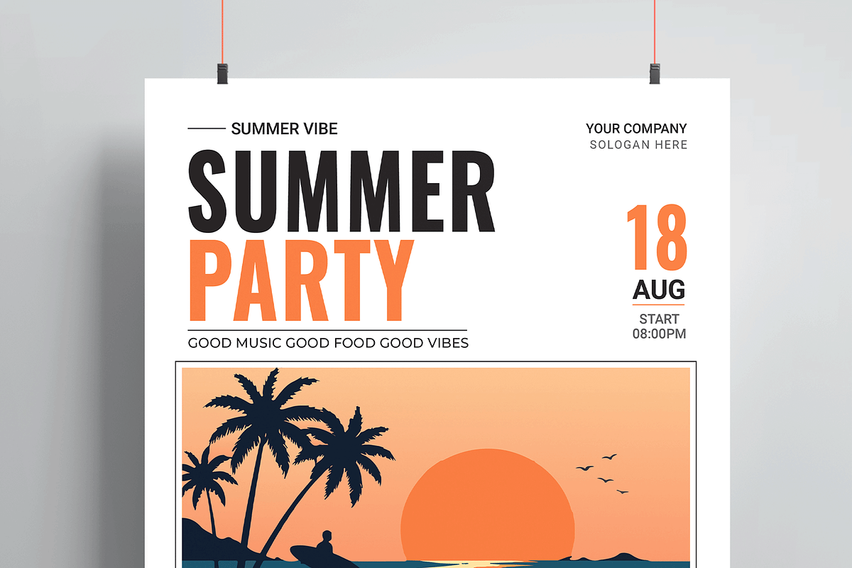 Summer Pool Party Flyer Template, a Flyer Template by MightyDesign (Photo 2 of 8)