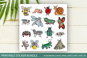 Insects Animals Printable Stickers