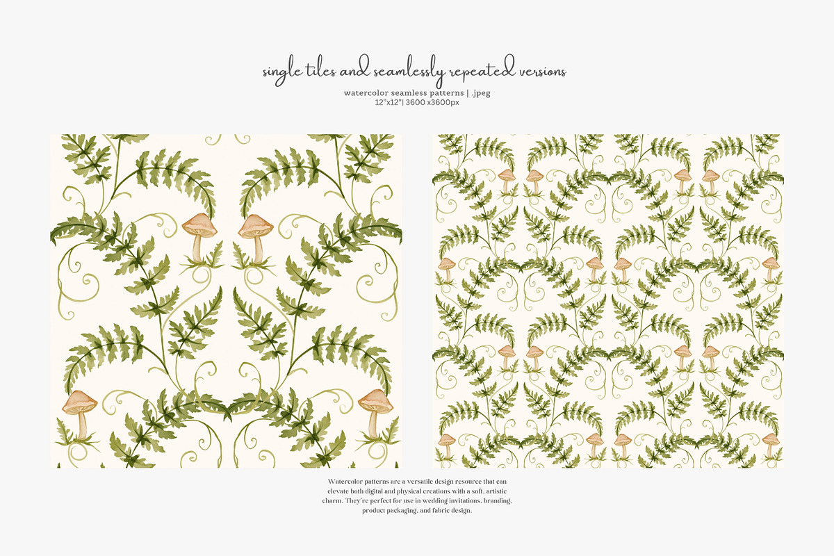 woodland charm seamless pattern set, a Pattern Graphic by Patishop Art (Photo 4 of 10)