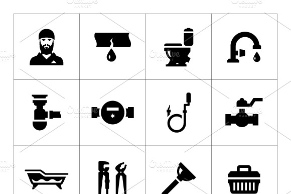 Set Icons Of Plumbing