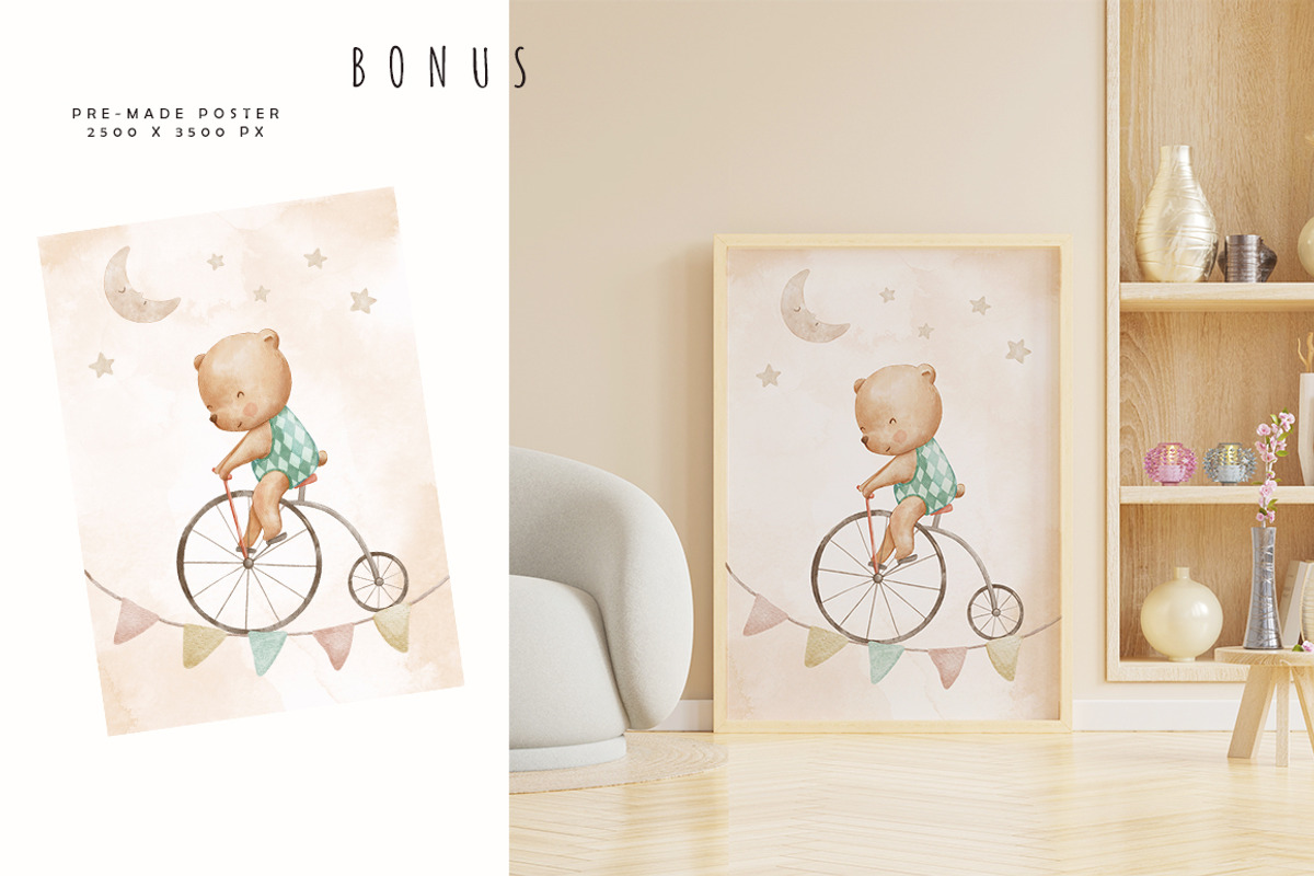Watercolor Circus Animals Clipart, an Illustration by ElenaPlatovaArt (Photo 9 of 10)