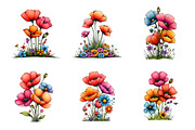 Spring Meadow Poppies Clipart Bundle, an Illustration by GatewayDesign (Thumbnail 2 of 5)