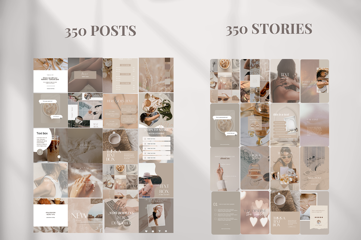 700 Beige Instagram Templates, a Templates & Theme by SociallyyCreative (Photo 3 of 9)