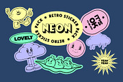 Neon - Retro Sticker Pack, an Object Graphic by Alina Sh (Thumbnail 1 of 12)