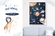 Watercolor space explorers. Kids set, an Animal Illustration by Peace ART (Thumbnail 8 of 19)