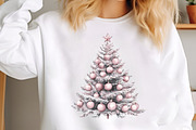 Watercolor Pink Christmas Clipart, an Illustration by SinaCreation (Thumbnail 5 of 7)