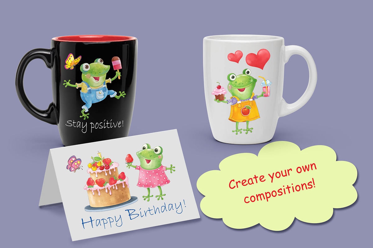 Cute and funny frogs having a party, an Illustration by Haso (Photo 5 of 5)