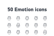 50 Emotion line icons, an Outline Icon by vladimir..lavrentev (Thumbnail 3 of 6)