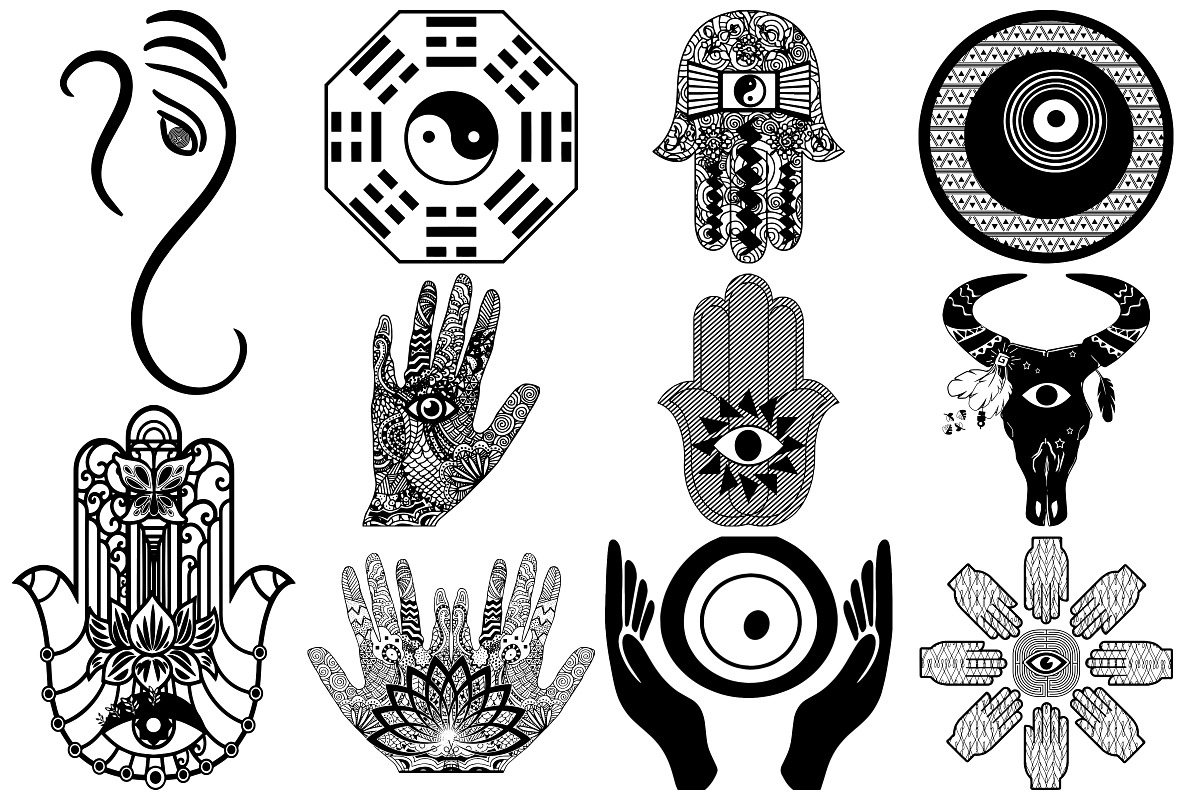 Hamsa, Evil Eye, Henna AI EPS PNG, an Illustration by FrankiesDaughtersDesign (Photo 3 of 6)