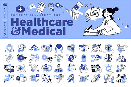 Healthcare and medical illustrations, an Illustration by PureSolution