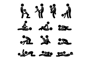 Sex Making Love Sexual Position Icon, an Icon by Leremy Stick Figures