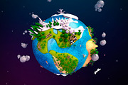Cartoon Lowpoly Earth Planet 2 UVW, an Environmental 3D Model by Anton Moek (Thumbnail 2 of 7)
