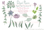 Digital Watercolor Succulents III, an Illustration by Digital Paperie (Thumbnail 2 of 2)