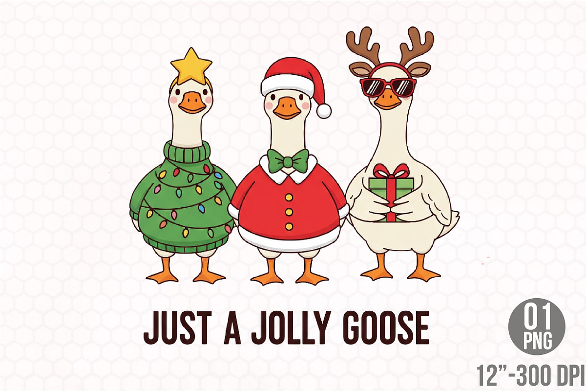 Just a Jolly Goose,Christmas Goose, a Graphic by Designking (Photo 1 of 4)