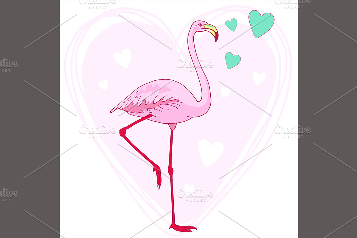 Flamingo bird set, an Animal Illustration by OKart.studio (Photo 5 of 6)