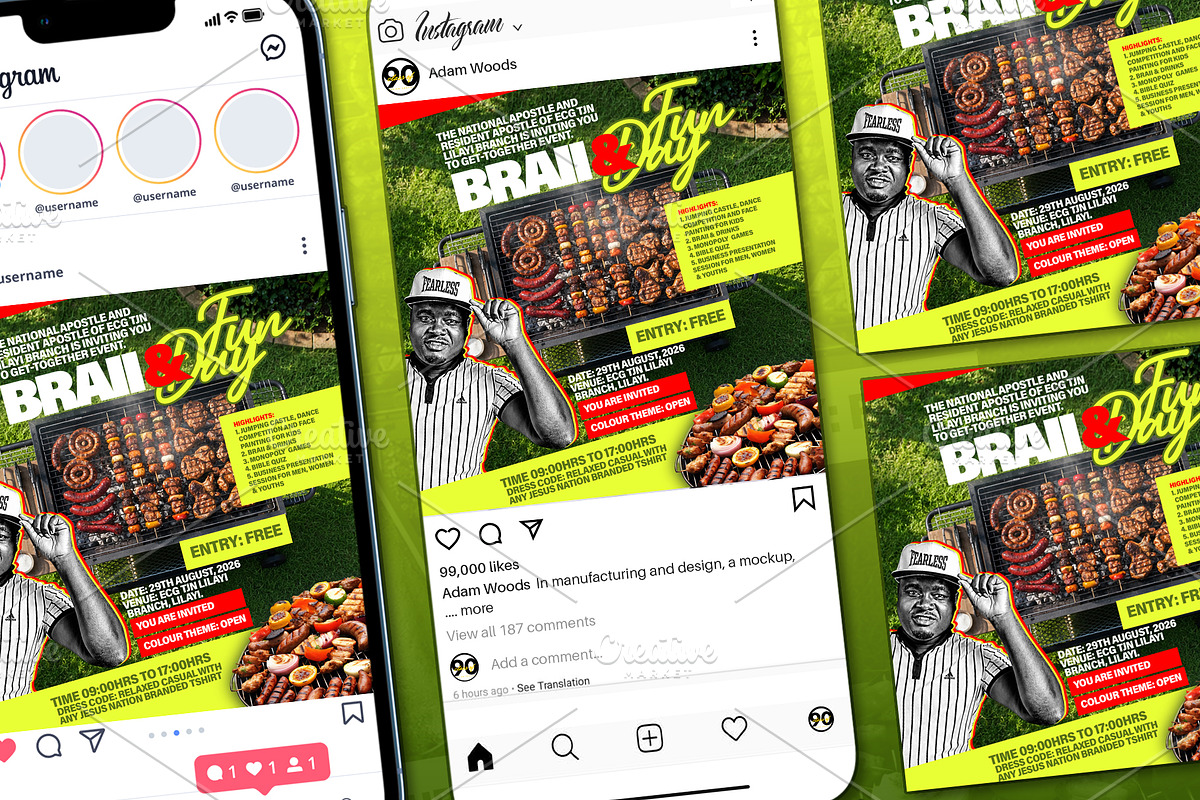 Church Braai & Fun Day Flyer Templat, a Social Media Template by church flyer templates (Photo 8 of 10)