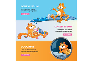 Cute cartoon cats. hand drawn funny, an Animal Illustration by Multigon