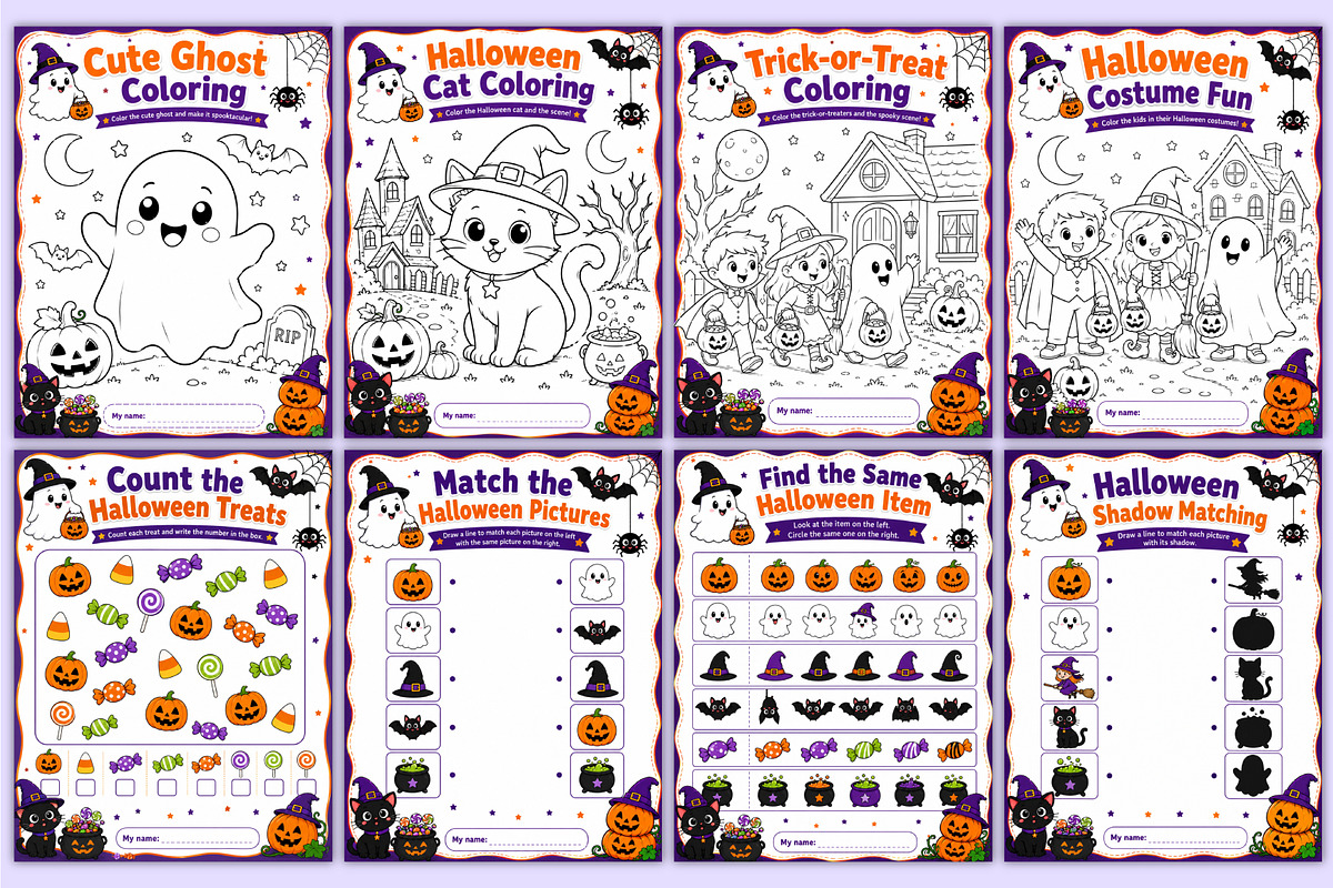 2027 Halloween Activity Book Kids, a Stationery Template by Mustafiz (Photo 3 of 5)