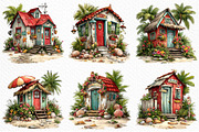 Whimsical Summer Beach Hut Clipart, an Illustration by Craft Nest (Thumbnail 4 of 12)