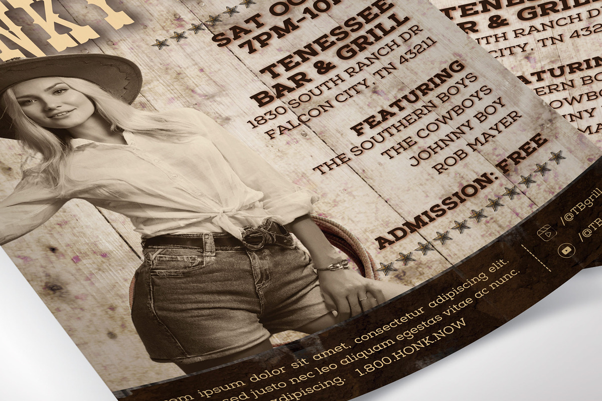 Honky Tonk Country Flyer Template, a Flyer Template by Four C Graphic (Photo 9 of 10)