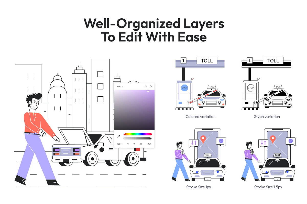 Animated Ride Services Illustrations, a Person Illustration by Prosymbols (Photo 3 of 13)