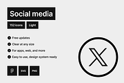 Social media - Light - 152 icons, an Outline Icon by Pictomate (Thumbnail 7 of 7)