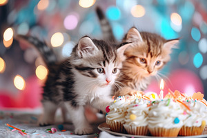 Two adorable kittens with their tail, a Photo by Iftikhar Alam