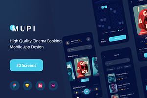 MUPI - Cinema Booking UI KIT, an App Template by Vektora Studio
