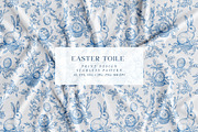 Easter Blue Toile Seamless Pattern, a Pattern Graphic by Olya Creative (Thumbnail 1 of 6)