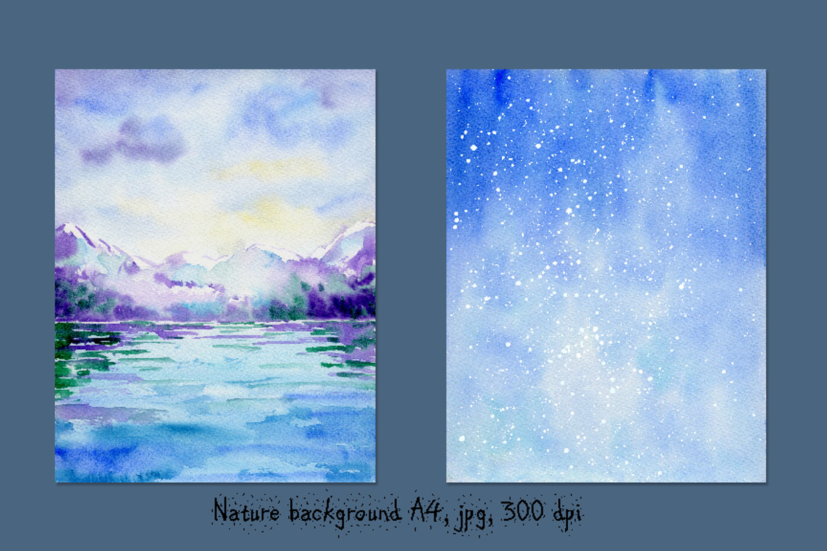Watercolor Landscape Let It Snow, a Texture Illustration by Corner Croft (Photo 3 of 5)