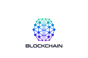 Abstract Brain Blockchain Logo, a Branding & Logo Template by HueNestify