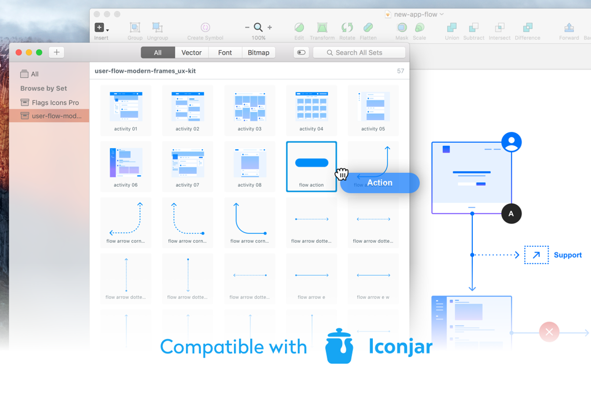 User Flow Frames - UX Kit Sketch, an Object Graphic by Luc Chaissac (Photo 2 of 4)