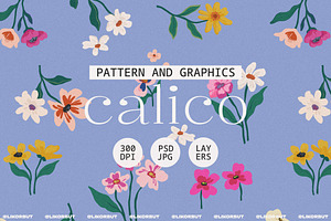 Naive Matte Gouache Floral Pattern, a Pattern Graphic by likorbut