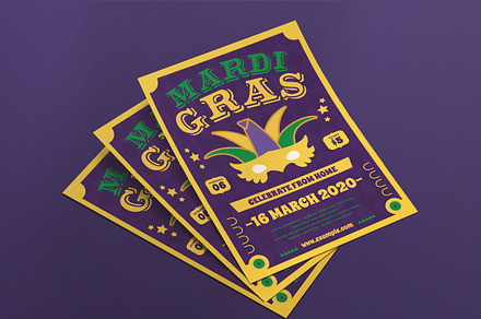 Modern Mardigras Event Flyer