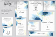 Indigo Wedding Invitation Siute, an Invitation Template by Nebbia (Thumbnail 1 of 6)