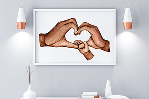 Family Hands Heart African American