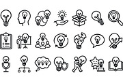 Innovative Lightbulb Icon Set, an Illustration by designvectx (Thumbnail 2 of 3)