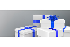 White gift boxes with ribbons, an Object Illustration by art PVP - market