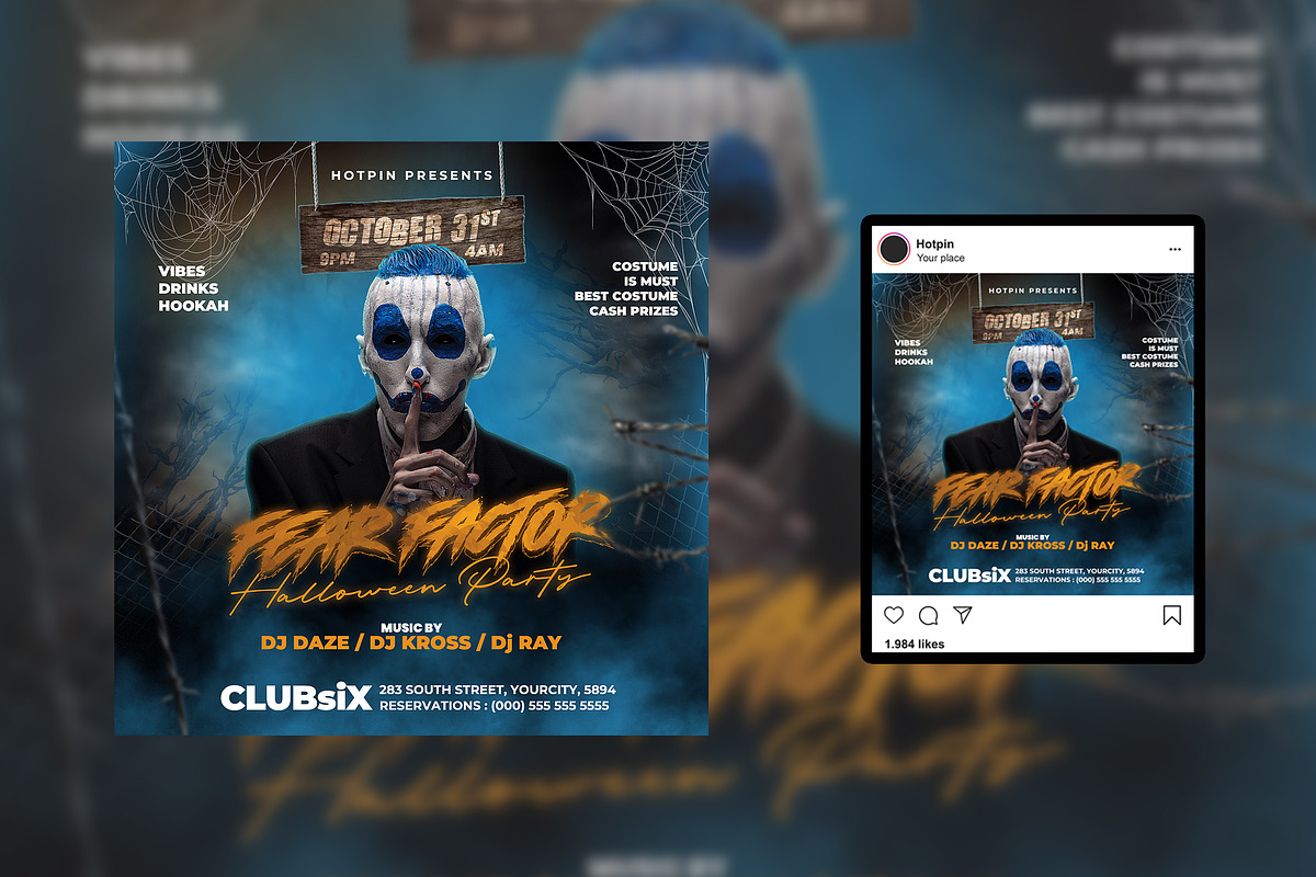 Halloween Flyer Template, a Flyer Template by Hotpin (Photo 2 of 2)
