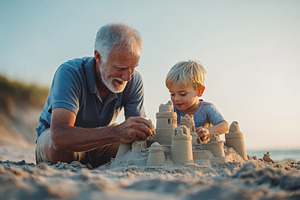 Creating joy with sandy hands, a Photo by Pavel_design
