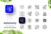 Astronomy Outline Icons, an Outline Icon by cidcud_graphic (Thumbnail 1 of 2)