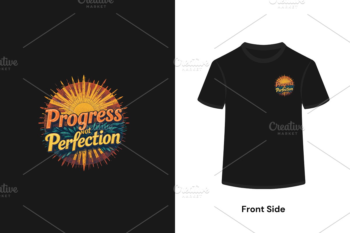 T-Shirts Design Progress Not Perfect, an Illustration by Creative design (Photo 1 of 3)