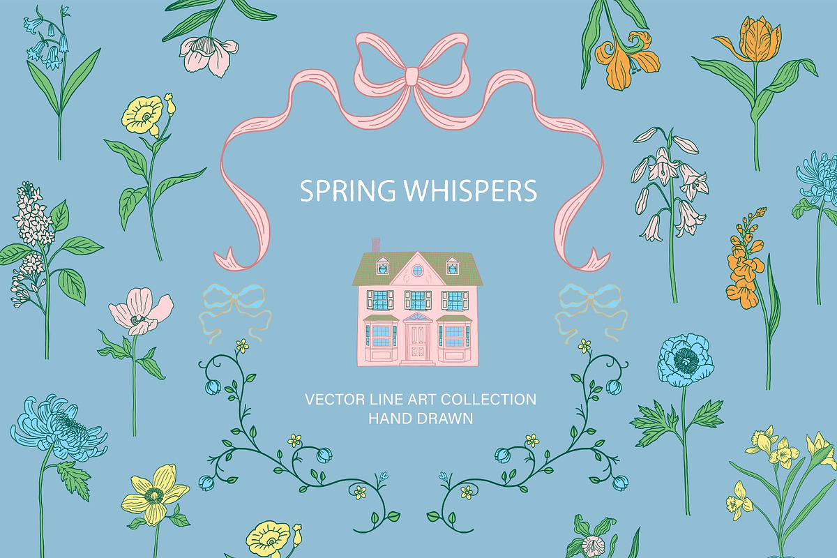 Spring Whispers vector clipart, a Decorative Illustration by vanloveart (Photo 1 of 10)