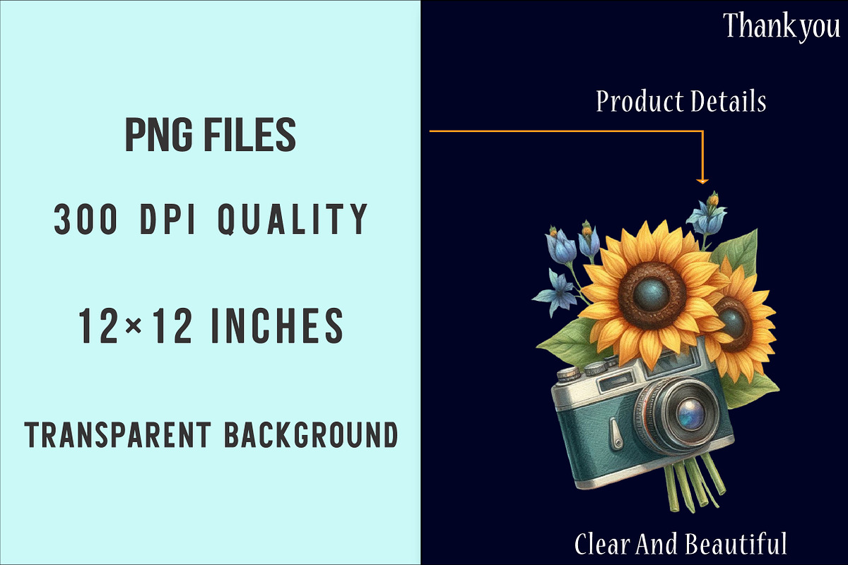 Floral Vintage Camera Clipart, an Illustration by SinaCreation (Photo 4 of 5)