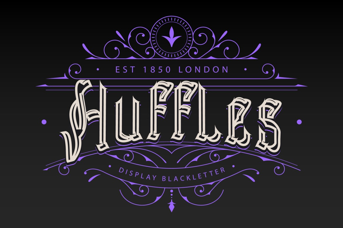 Huffles - Display Blackletter Font, a Blackletter Font by Dhabee (Photo 11 of 16)