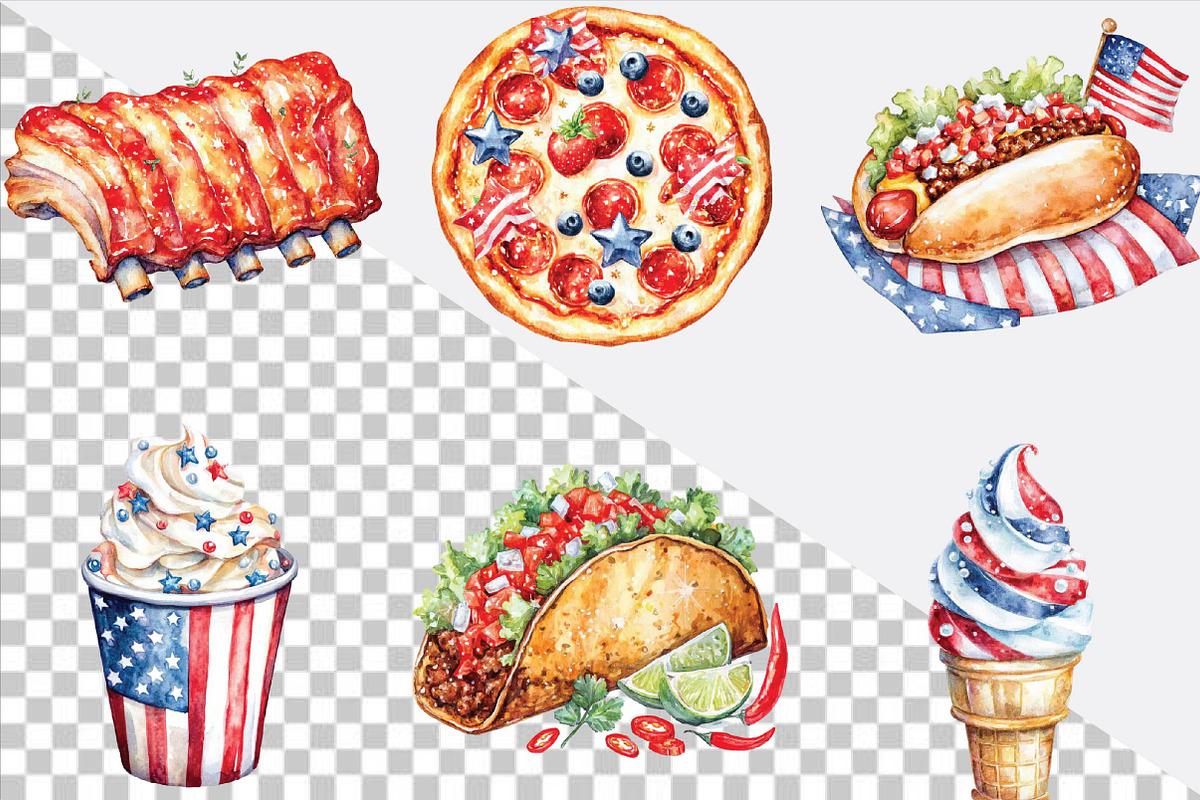 Fast Food for 4th of July Clipart, an Illustration by SVGArt (Photo 9 of 9)