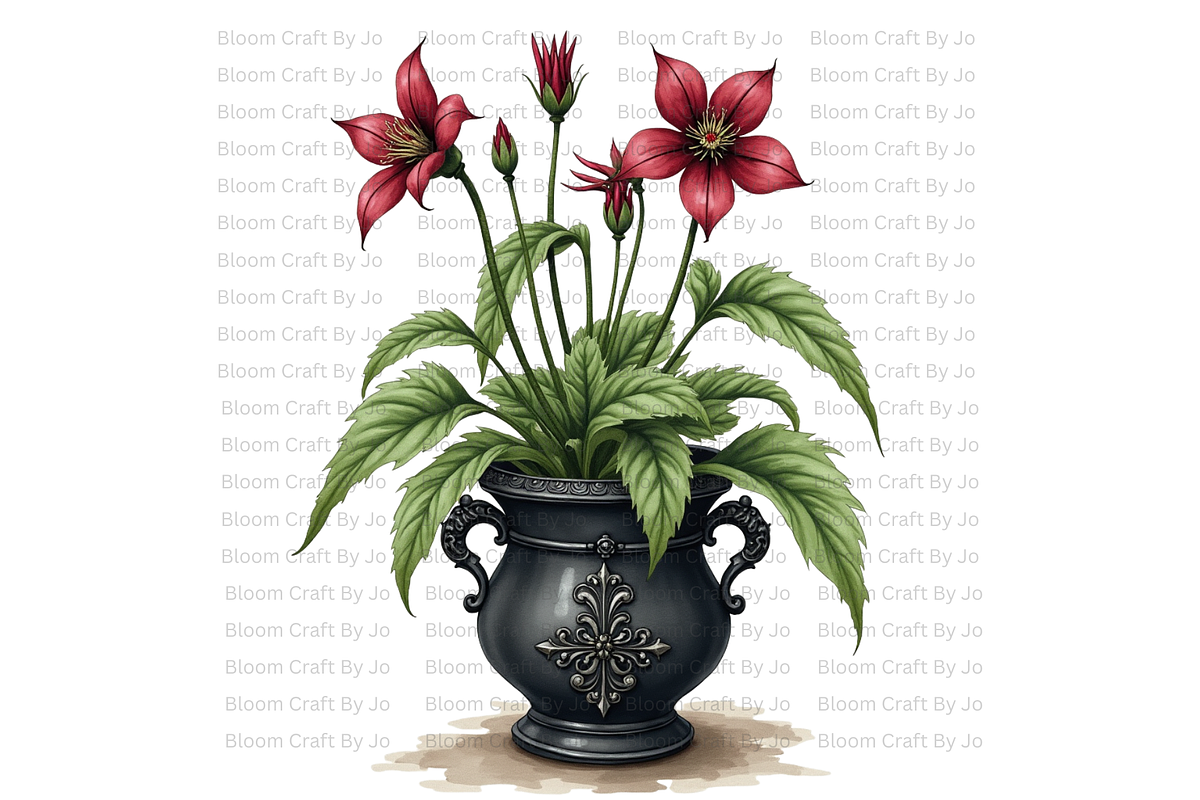 Potted Gothic Plants, a Decorative Illustration by Bloom Craft Creations (Photo 12 of 12)