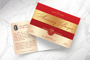 Red Anniversary Banquet Postcard PSD, a Card Template by Godserv Designs