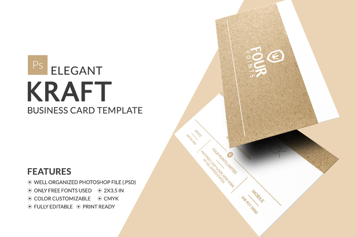 Elegant Kraft Business Card, a Business Card Template by Marvel (Photo 1 of 6)